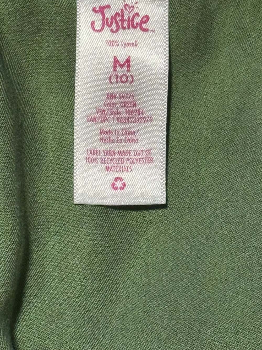 Justice Girls Olive Green Short Sleeve Utilitarian Jumpsuit - Picture 3 of 3